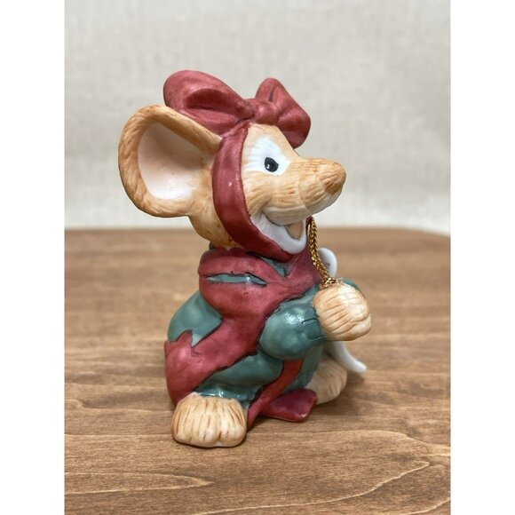 1991 Enesco AMY WULFING Adorable WINKING MOUSE Ribbon Bow OPEN IT Figurine - Picture 3 of 6